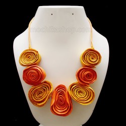 04 Gorgeous Orange Peel Necklaces Chain Rosette Design Mixed Colors