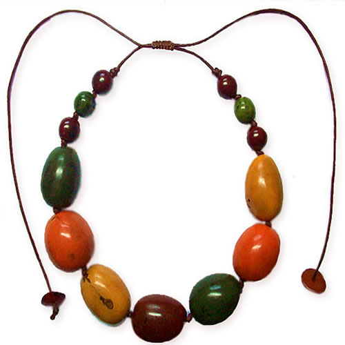 04 Beautiful Necklaces Handmade Aguaje Seed Beads Assorted Color
