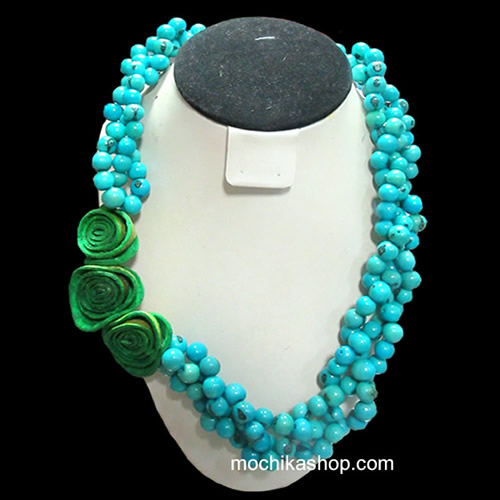 06 Pretty Necklaces Handmade Acai Seed Beads & Orange Peel , Inca Design