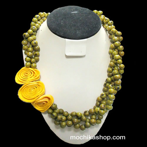 24 Beautiful Peruvian Acai Seed Beads & Orange Peel  Necklaces