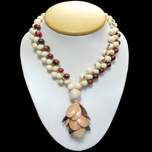 12 Wholesale Necklaces Handmade Palmito Seeds & Acai Beads