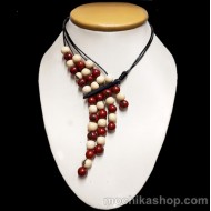 12 Acai Seed Necklaces Handcrafted, Assorted Color Design