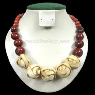 06 Wholesale Bombona Seeds & Orange Peel Necklaces , Choker Design