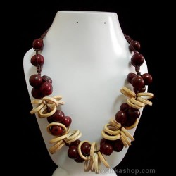 06 Peruvian Necklaces Handmade Bombona Seeds & Coconut Rings