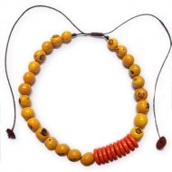 06 Nice Necklaces Handmade Bombona Seed Beads & Tagua Button
