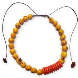06 Nice Necklaces Handmade Bombona Seed Beads & Tagua Button