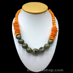 12 Pretty Peruvian Bombona Seed Beads Necklaces with Tagua Peaks