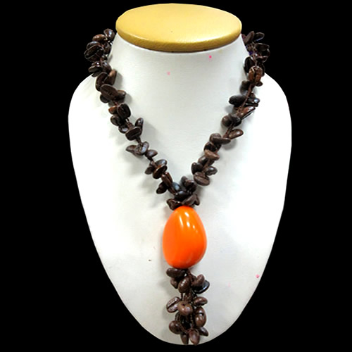 12 Wholesale Peruvian Coffee Necklaces Handmade & Tagua Beads