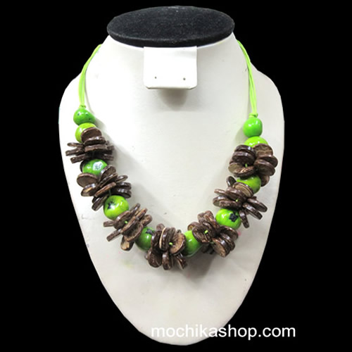 12 Pretty Wholesale Peruvian Necklaces Handcrafted Coconut & Bombona Seeds