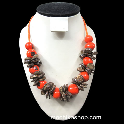 06 Wholesale Peruvian Necklaces Handmade Coconut and Bombona Seeds