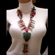 04 Nice Necklaces Handmade Colorful Coconut Seeds and Wood Beads