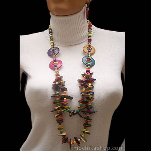 08 Wholesale Necklaces Handmade Coconut Seeds and Wood Beads