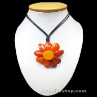 06 Wholesale Palmito Seeds Necklaces with Tagua Button - Flower Design