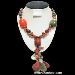 12 Wholesale Pretty Classic Necklaces Handcrafted Tagua Beads & Acai Seeds, Inca Design