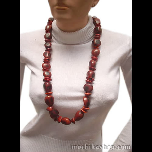 Nice Inca Necklaces Handmade Tagua Seed Beads Brown Color