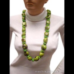 06 Handmade Tagua Seed Beads Necklaces Mixed Color, Inca Design