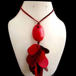 24 Pretty Tagua Seed Beads Necklaces with Flat Slices, Native Design