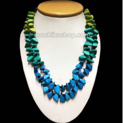 06 Tagua Necklaces Handmade Double Cascajo Beads, Colorful Choker Design