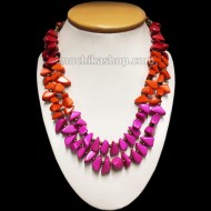 12 Tagua Necklaces Handcrafted Double Cascajo Beads, Tribal Design