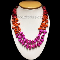 12 Tagua Necklaces Handcrafted Double Cascajo Beads, Tribal Design