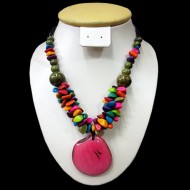 Amazing Necklace Handmade Tagua Cascajo Gravel - Boho Design