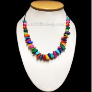 Tagua Cascajo Beads Necklaces Handmade Colorful Design