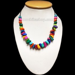 Tagua Cascajo Beads Necklaces Handmade Colorful Design
