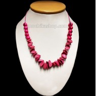 06 Pretty Tagua Cascajo Beads Necklaces Handcrafted, Colorful Choker Design