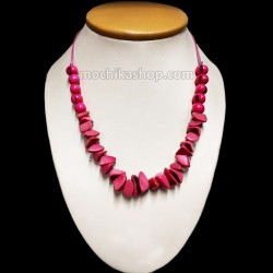 06 Pretty Tagua Cascajo Beads Necklaces Handcrafted, Colorful Choker Design