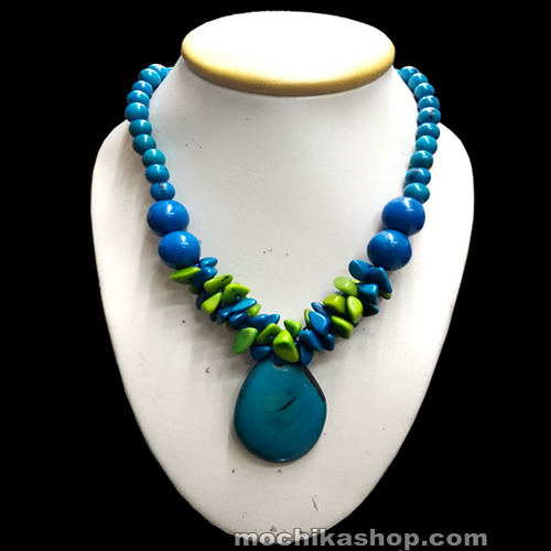 06 Wholesale Beautiful Tagua Cascajo Beads Necklaces, Boho Design
