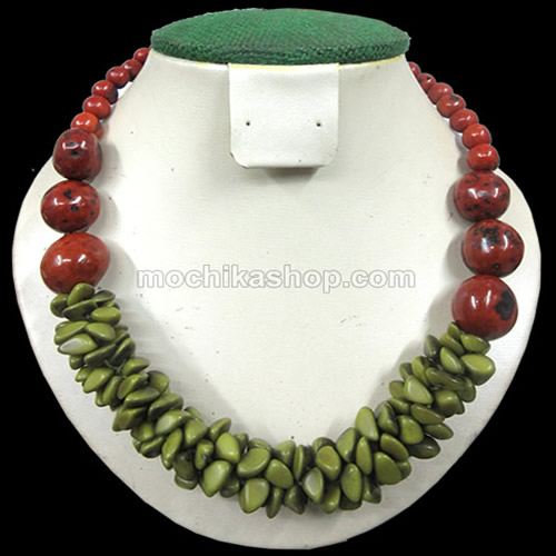 12 Pretty Choker Necklaces Handcrafted Tagua Beads Cascajo & Bombona Seeds