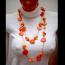 12 Pretty Large Necklaces Handmade Tagua Nut Heart & Acai Beads