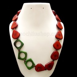 Lot 12 Necklaces made of Tagua Nut Heart Square Donuts Seed Bead