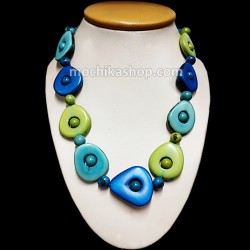 12 Tagua Necklaces Handmade Tagua Heart and Acai seeds, Mixed Choker Design