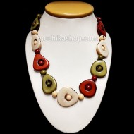 06 Tagua Heart Necklaces Handmade Acai seeds, Colorful Choker Design