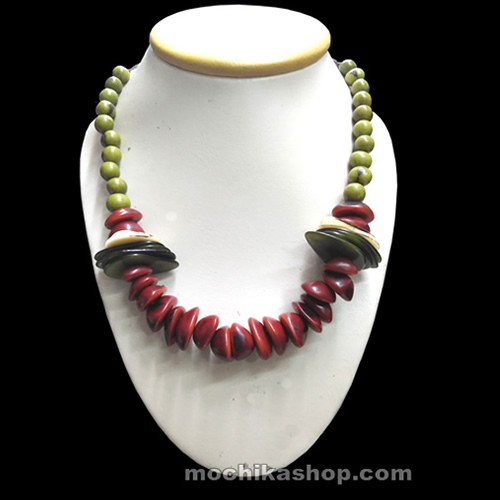 24 Pretty Tagua Peak Choker Necklaces with Acai Seeds - Inca Design