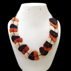 24 Pretty Necklaces Handmade of Tagua Nut Chips Slices, Choker Design