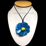 06 Tagua Chip Slices Necklaces handmade , Rosette Design