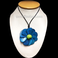06 Tagua Chip Slices Necklaces handmade , Rosette Design