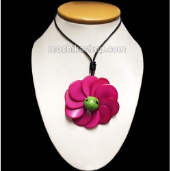 12 Tagua Chip Slices Necklaces handcrafted , Rosette Flower Design