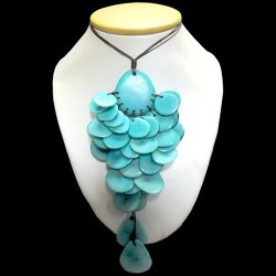 12 Amazing Medallion  handmade of Tagua Chips Necklaces, Assorted Colors