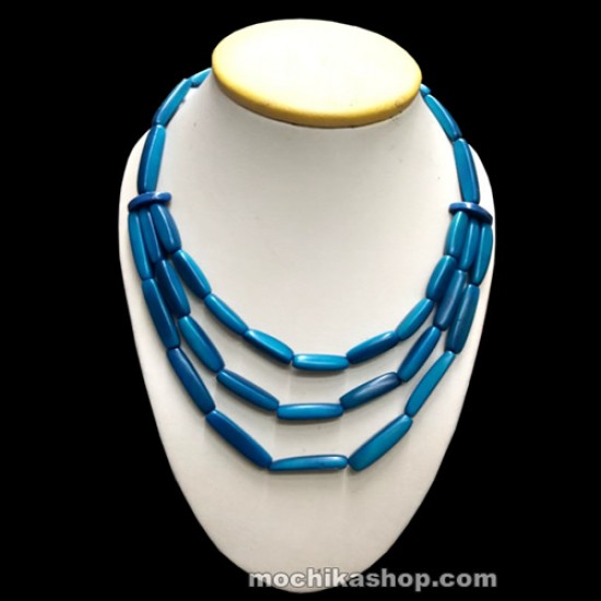 12 Wholseale Pretty Tagua tube Necklaces 3 Layers - Native Design
