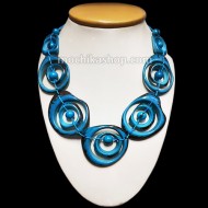 06 Tagua Necklaces Handmade of Double Donuts  , Mixed Color
