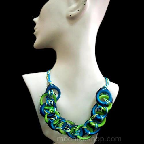 06 Woven Necklaces Handmade Tagua Donuts Seed Beads Multicolor