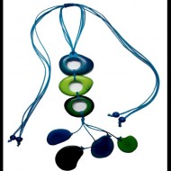 06 Necklaces Handmade of Tagua Nut Donuts Seed Mixed Color