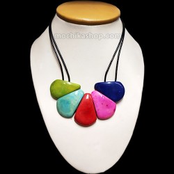 12 Tagua Necklaces handcrafted,Teardrop Choker Design Assorted Color