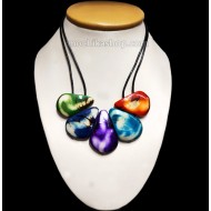 Tagua Necklace handcrafted, Crust Flat Teardrop Design