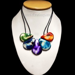 Tagua Necklace handcrafted, Crust Flat Teardrop Design