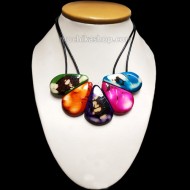 Tagua Necklace handcrafted, Crust Flat Teardrop Design