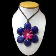 12 Pretty Tagua Necklaces Handmade Flat Seeds & Sunflower Seeds - Flower Design
